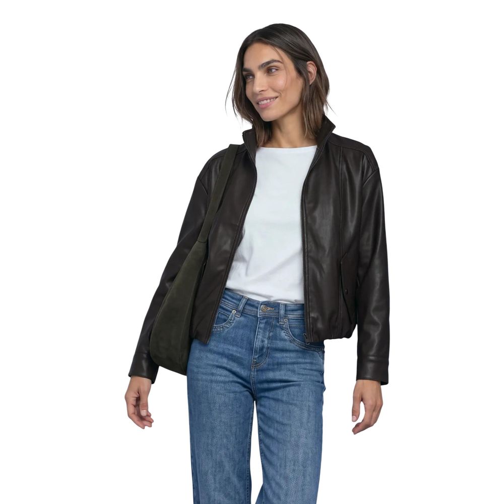 Street One Brown Faux Leather Jacket