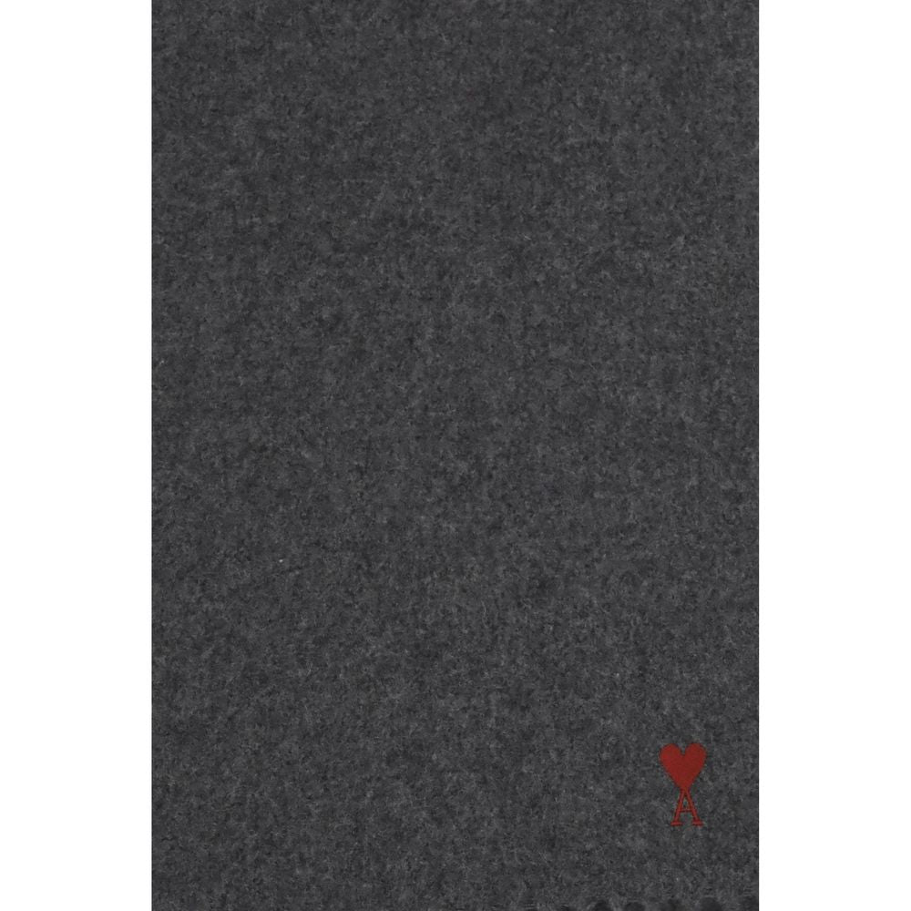 Ami Paris Gray Wool Foulard