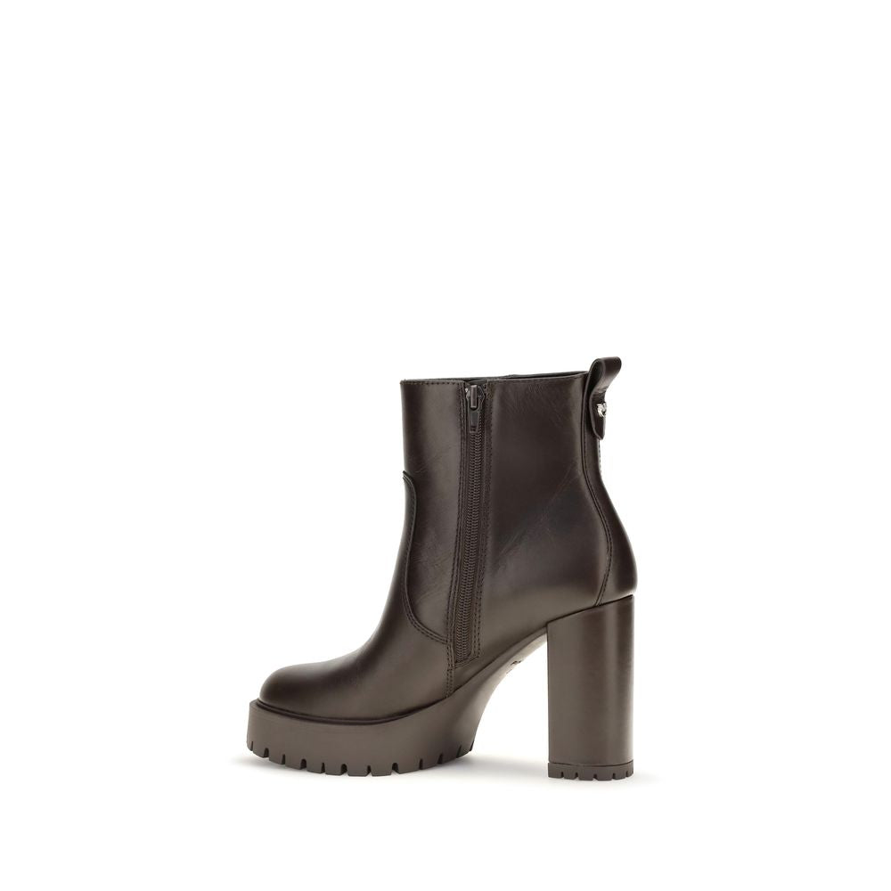 PINKO Brown Leather Ankle Boots