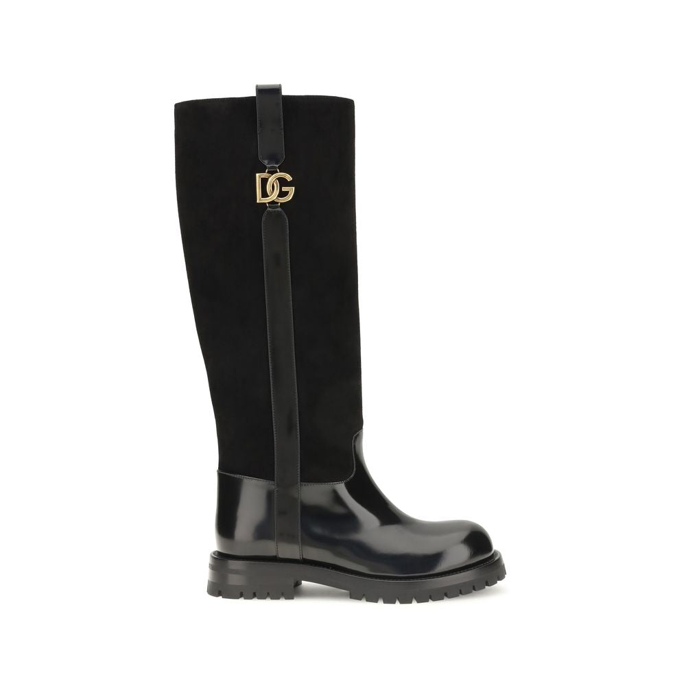 Dolce & Gabbana Black Flat Boots