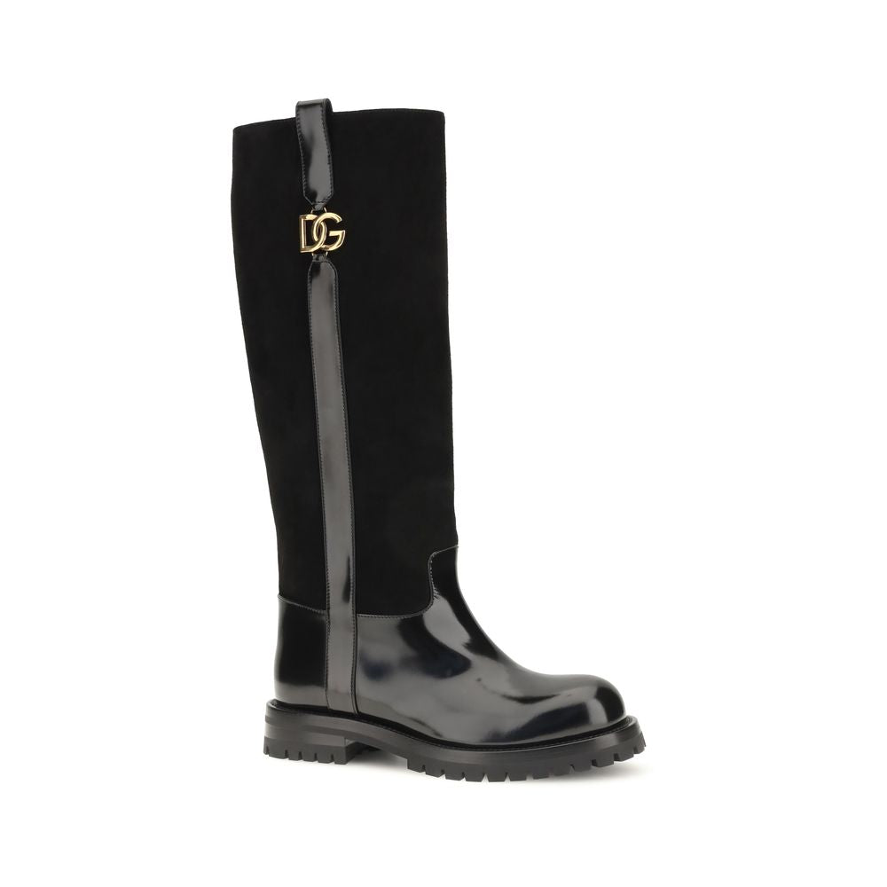 Dolce & Gabbana Black Flat Boots