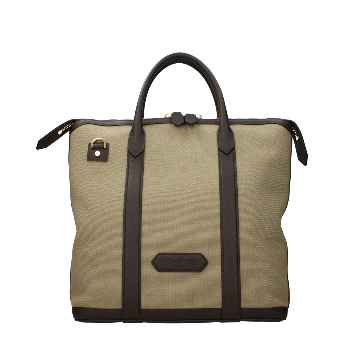 Tom Ford Beige Canvas and Leather Tote