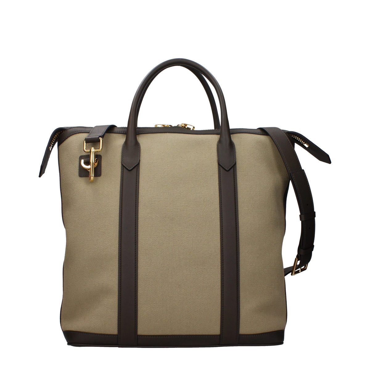 Tom Ford Beige Canvas and Leather Tote