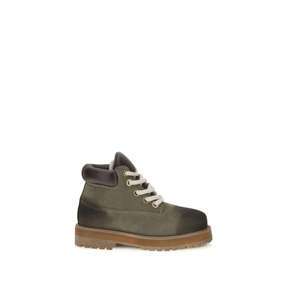 PDF Channel Bicolor Leather Lace-Up Boots
