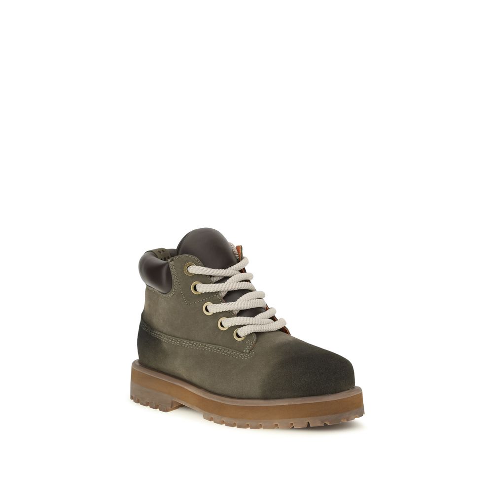 PDF Channel Bicolor Leather Lace-Up Boots
