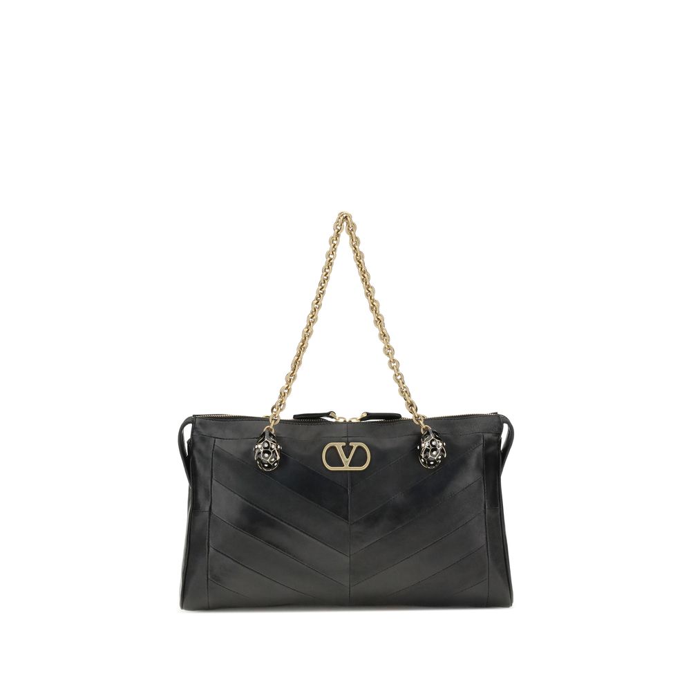 Valentino Garavani Black Napa Leather / Shoulder Bag