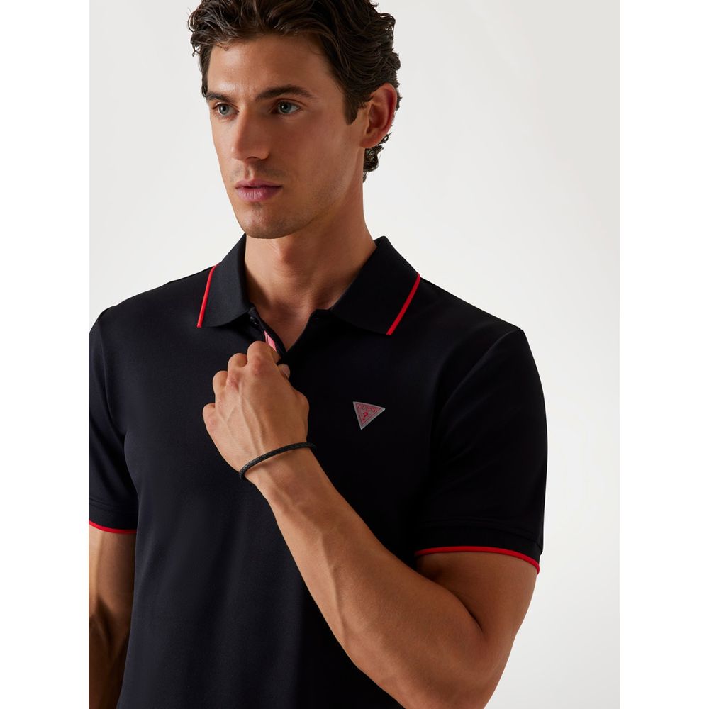 Guess Black Polyamide Polo Shirt