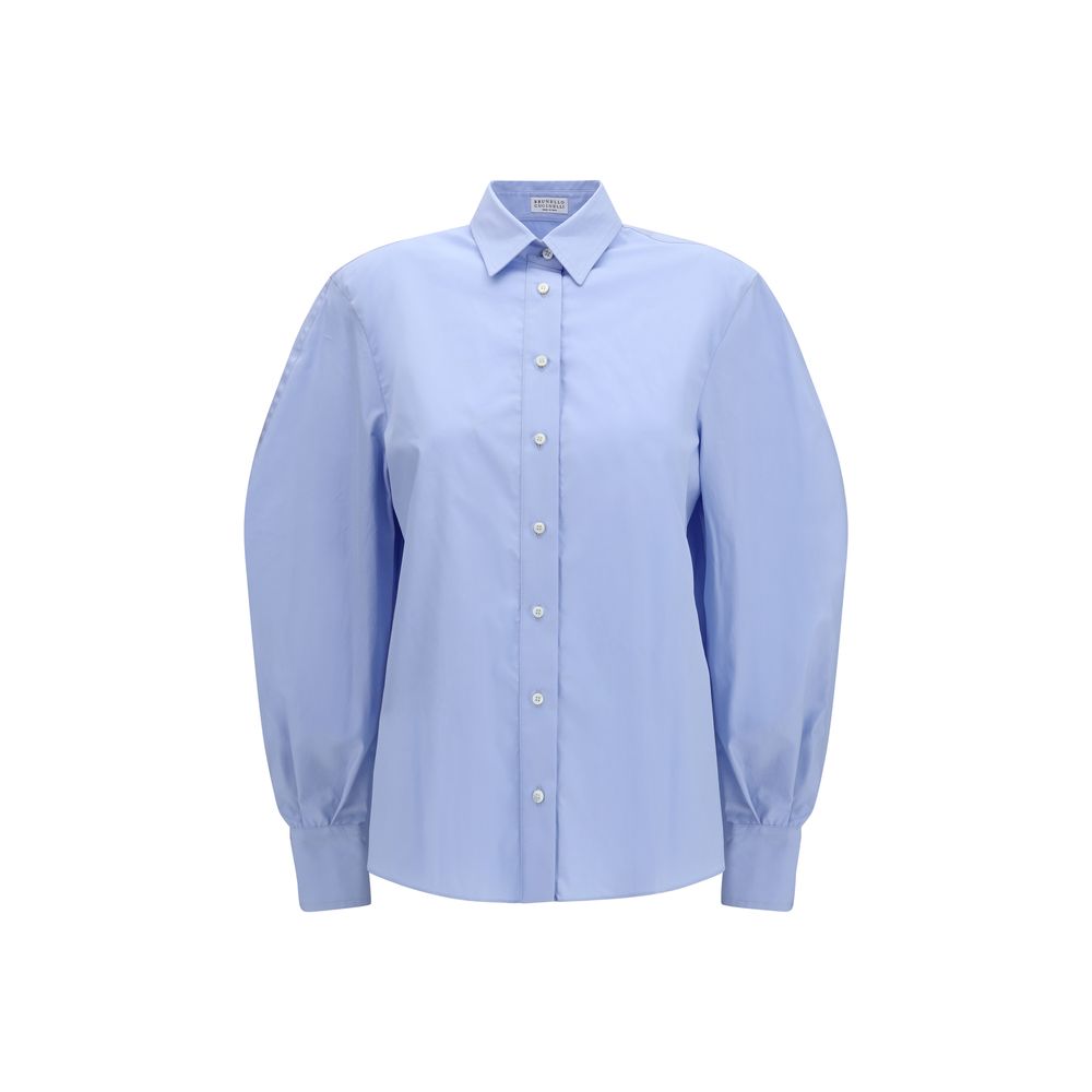 Brunello Cucinelli Blue Cotton Blouse