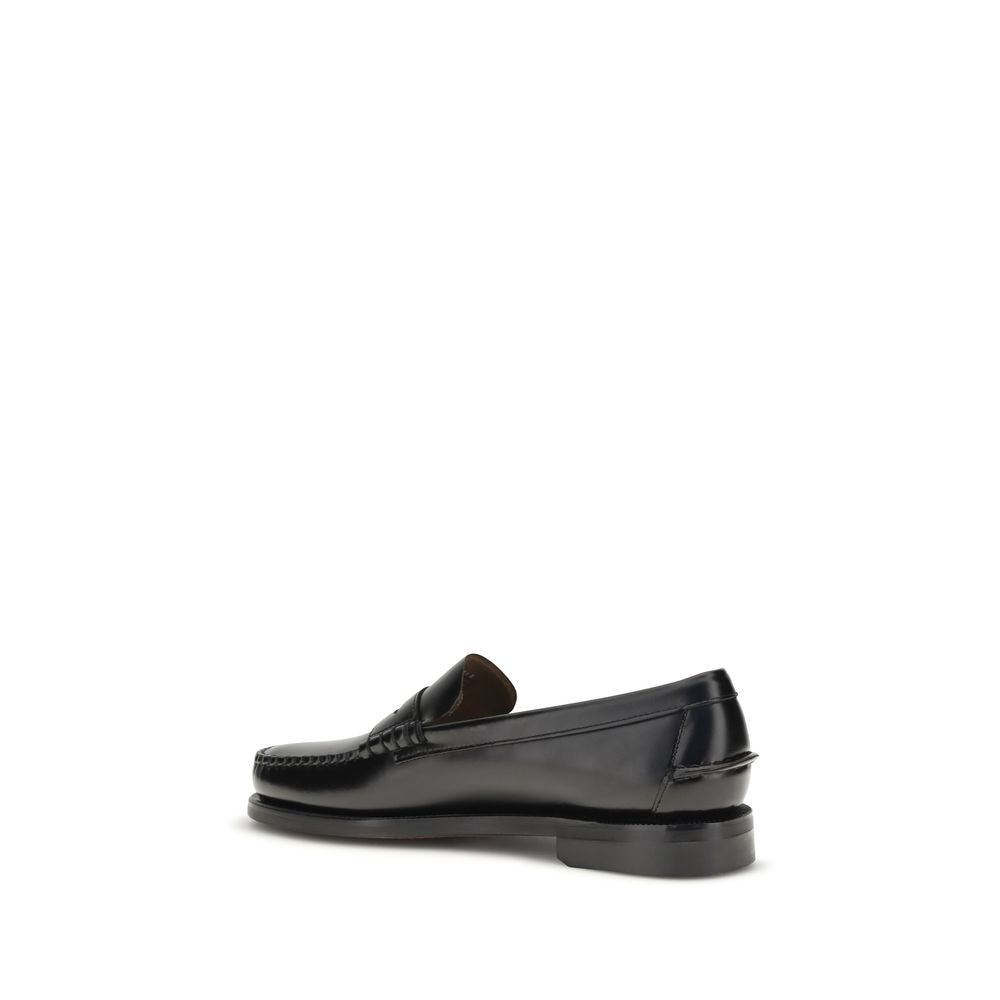Sebago Black Leather Slip-On Loafers