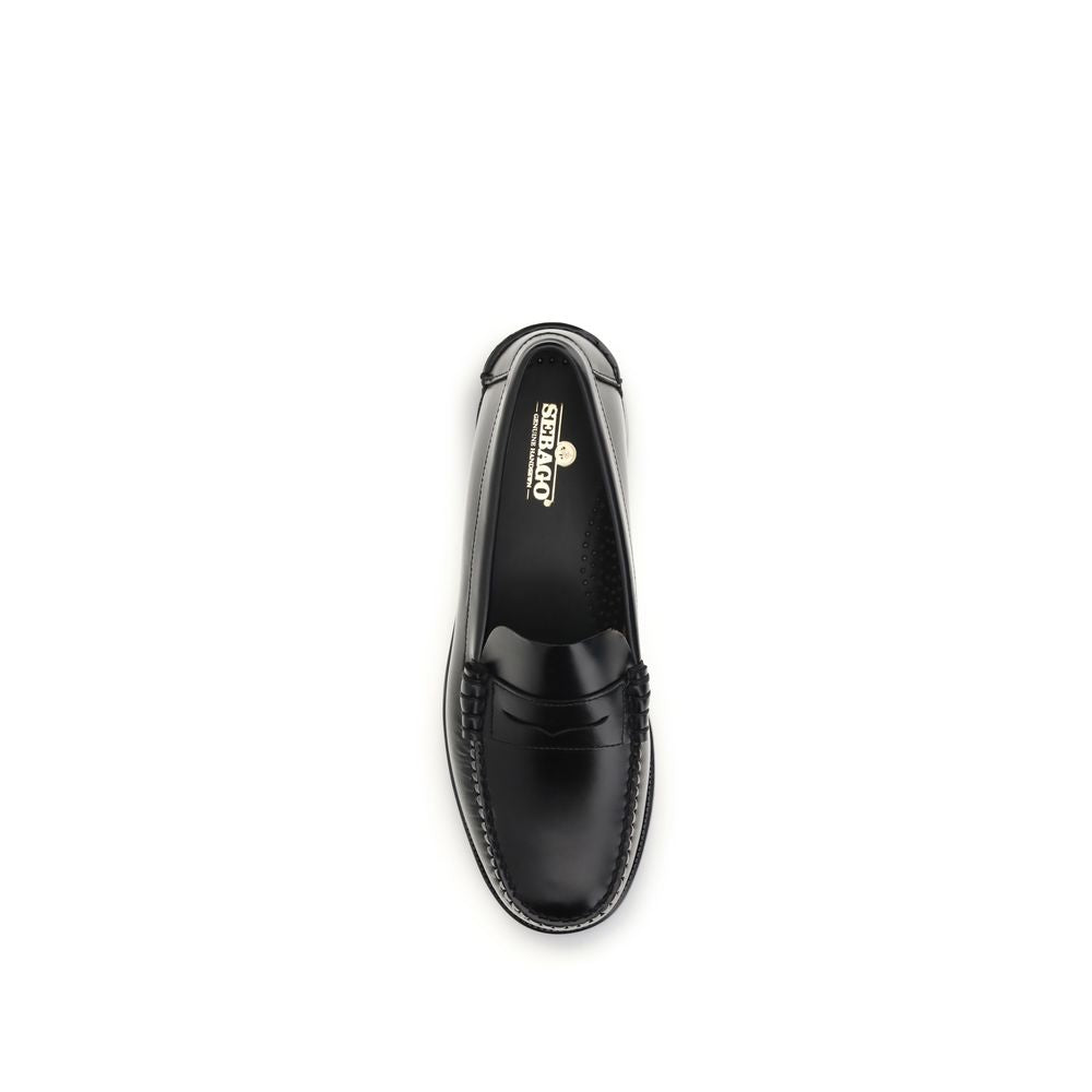 Sebago Black Leather Slip-On Loafers