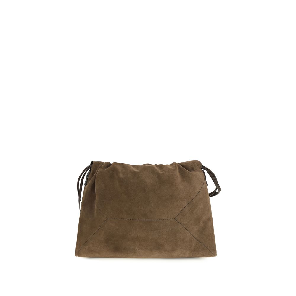 Brunello Cucinelli Brown Leather Shoulder Bag