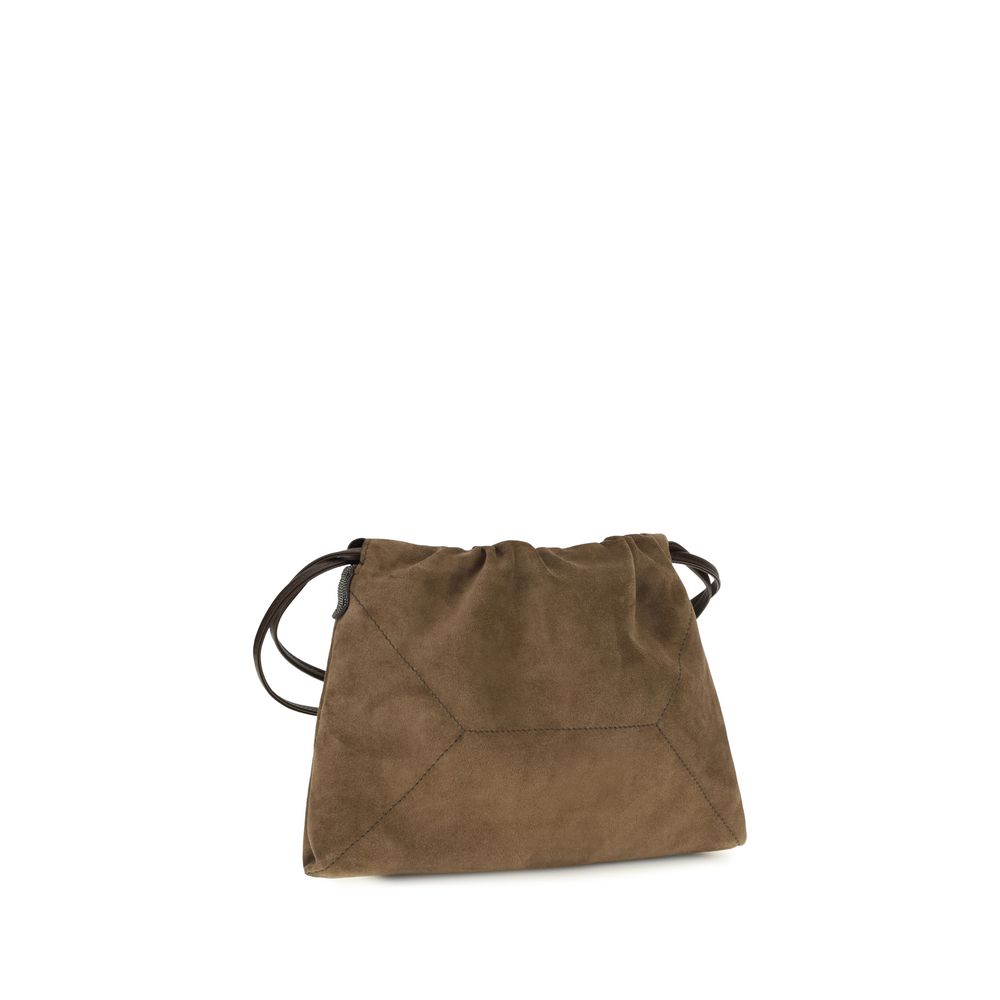 Brunello Cucinelli Brown Leather Shoulder Bag