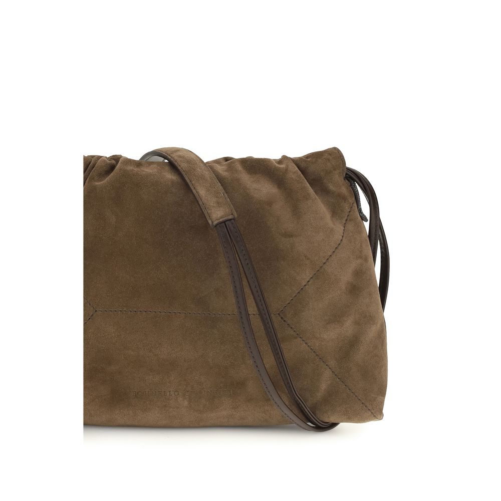 Brunello Cucinelli Brown Leather Shoulder Bag