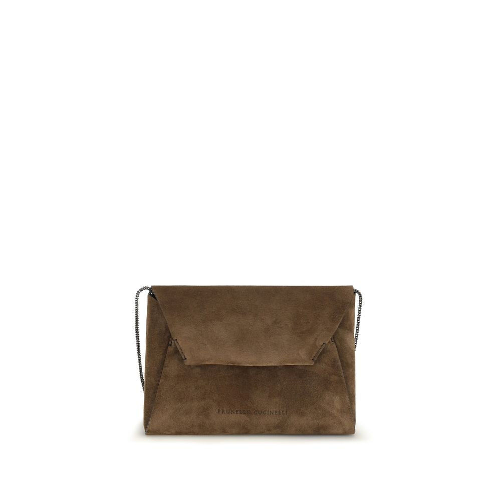 Brunello Cucinelli Brown Leather Shoulder Bag
