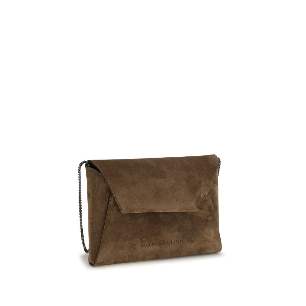 Brunello Cucinelli Brown Leather Shoulder Bag