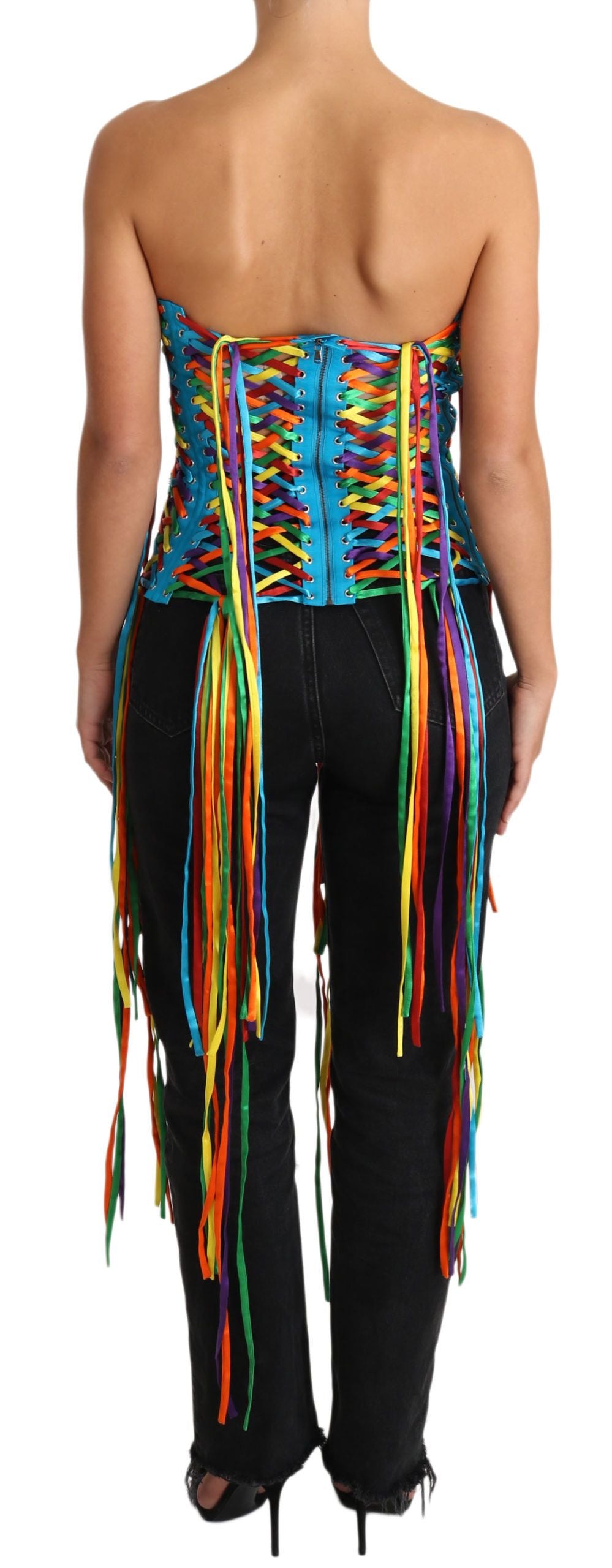 Dolce & Gabbana Multicolor Strings Bustier Polyester Corset  Top - PreLoved & Luxe