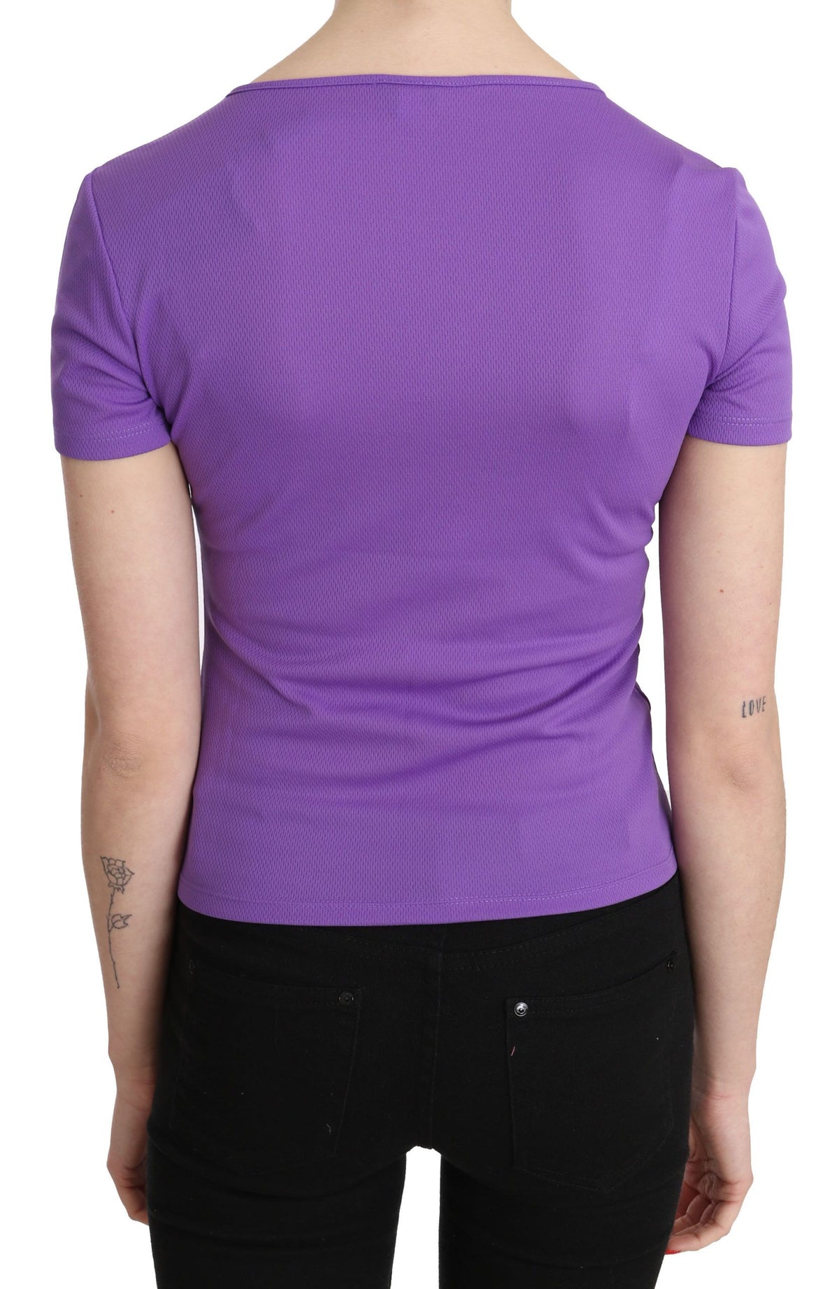 GF Ferre Purple 100% Short Sleeve Top Blouse