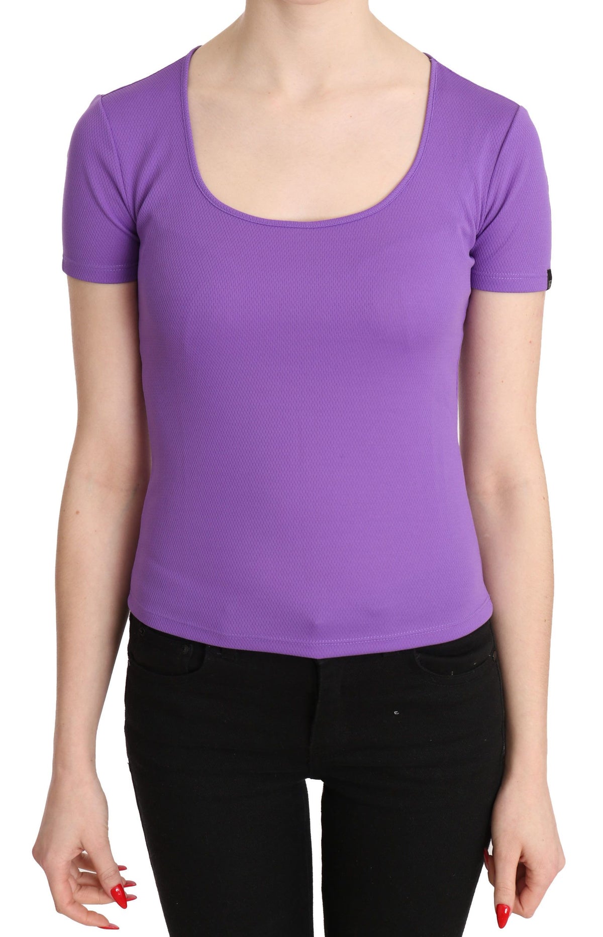 GF Ferre Purple 100% Short Sleeve Top Blouse
