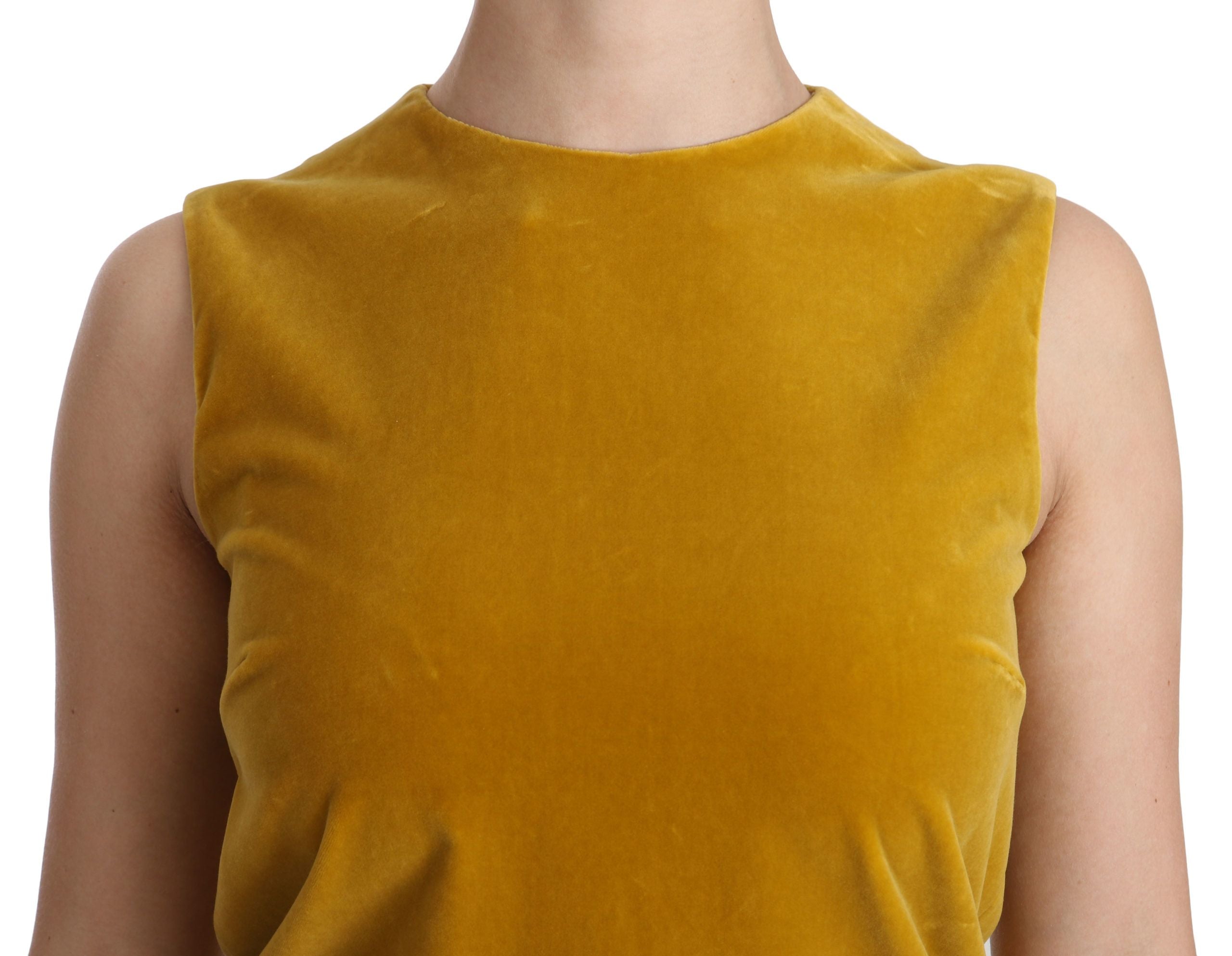 Dolce & Gabbana Mustard Velvet Stretch Shift Mini Dress - PreLoved & Luxe