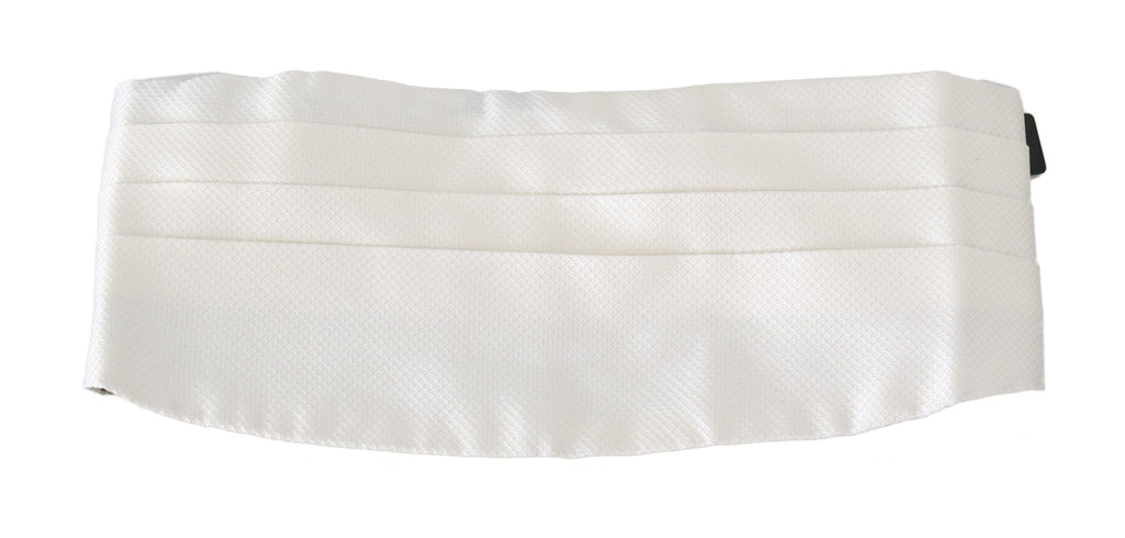 Dolce & Gabbana White Men Waist Belt 100% Silk Cummerbund - PreLoved & Luxe