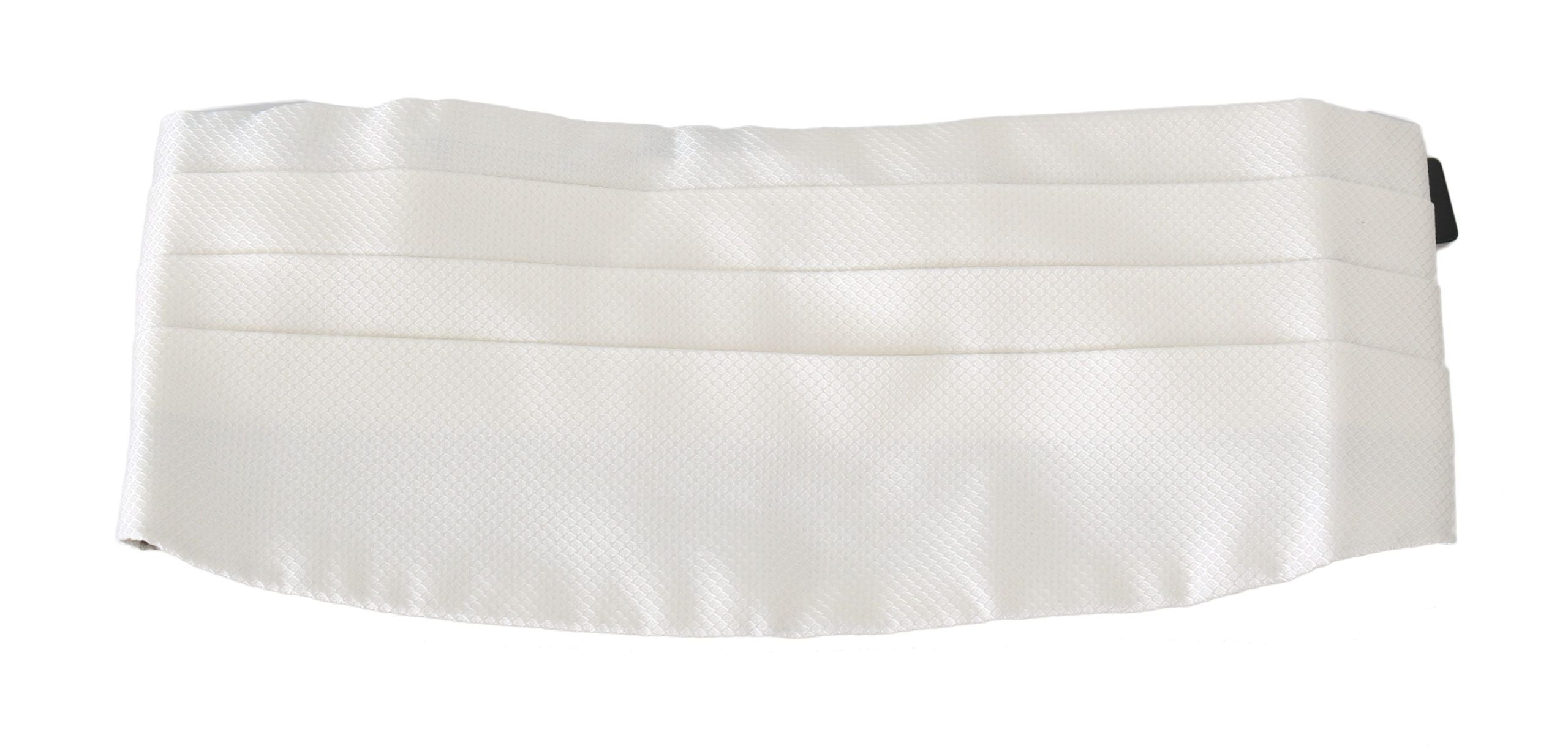 Dolce & Gabbana White Men Waist Belt 100% Silk Cummerbund - PreLoved & Luxe