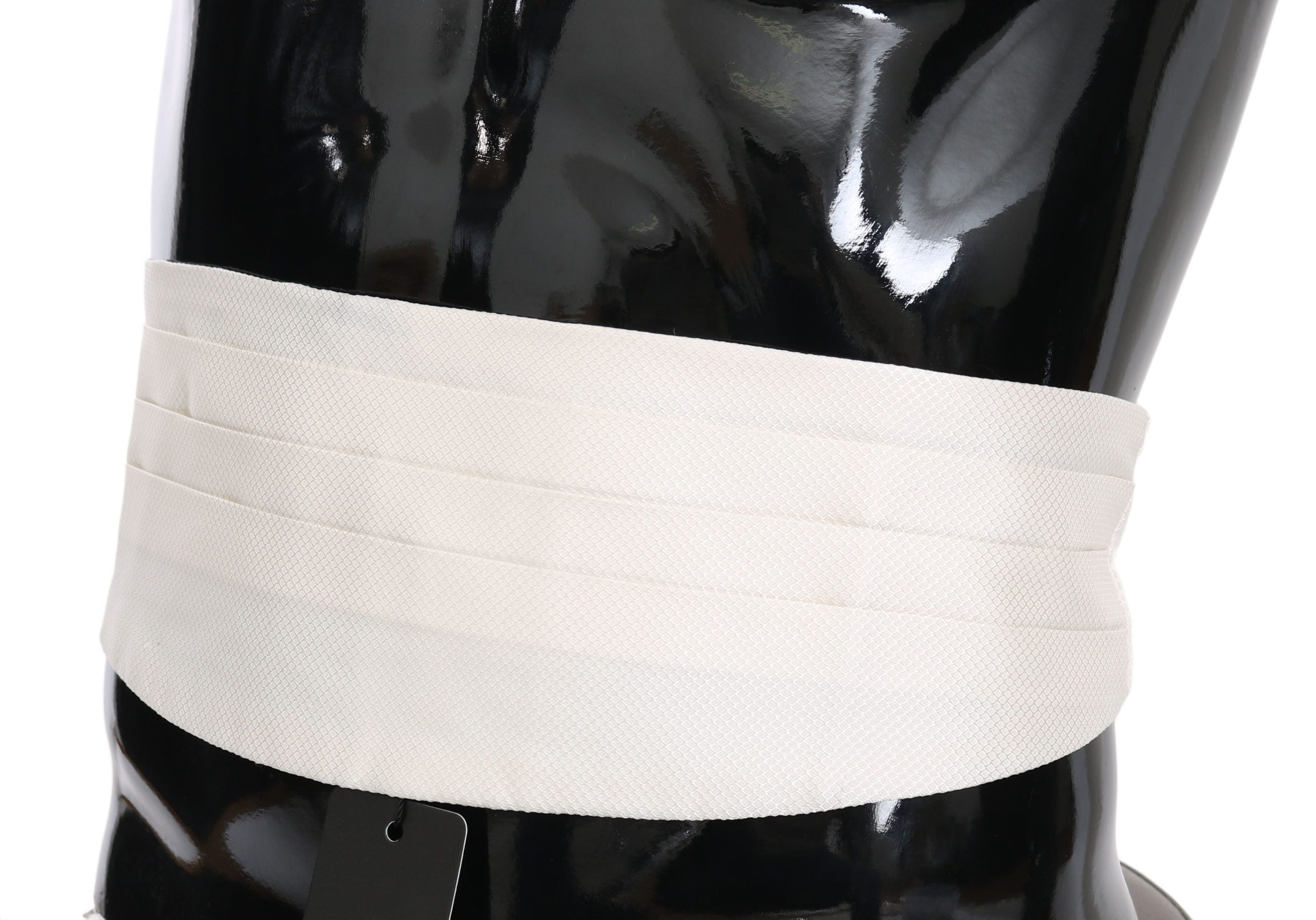 Dolce & Gabbana White Men Waist Belt 100% Silk Cummerbund - PreLoved & Luxe