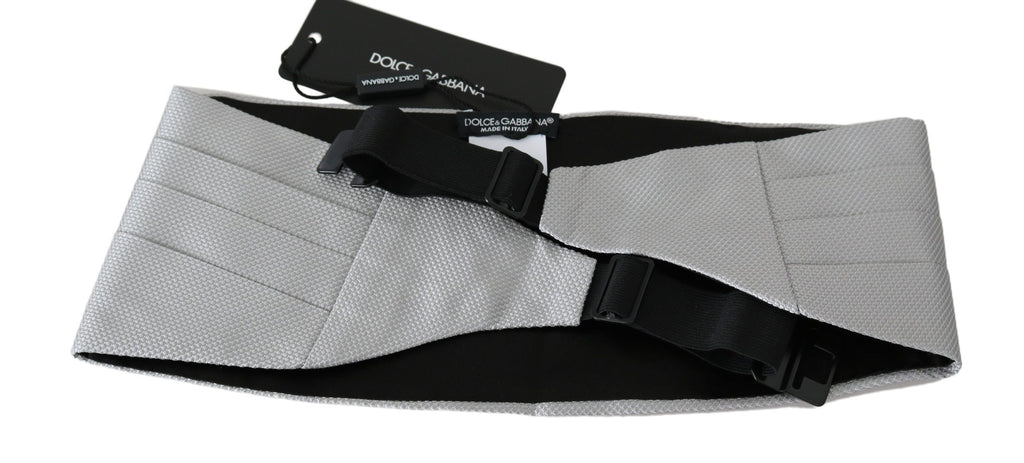 Dolce & Gabbana Gray Men Waist Belt 100% Silk Cummerbund - PreLoved & Luxe