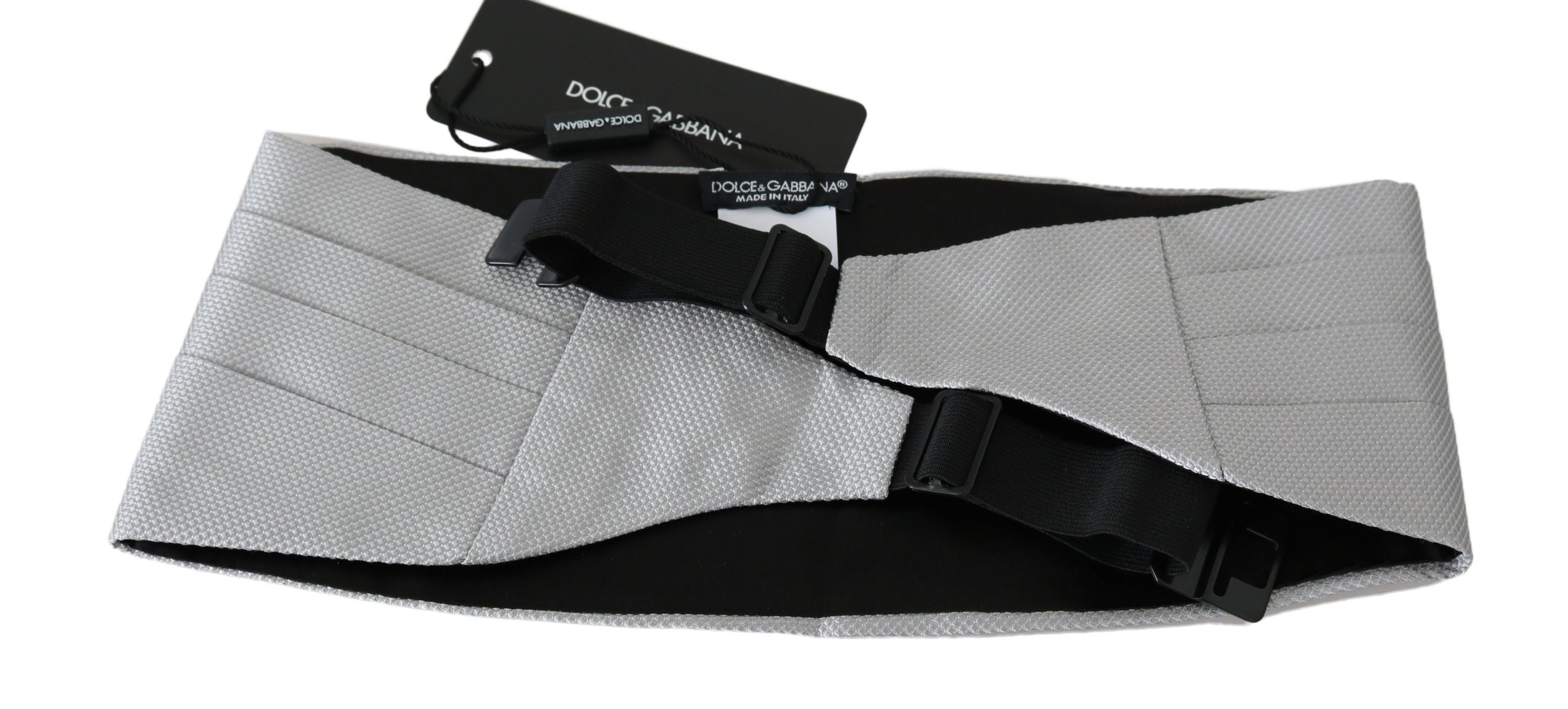 Dolce & Gabbana Gray Men Waist Belt 100% Silk Cummerbund - PreLoved & Luxe