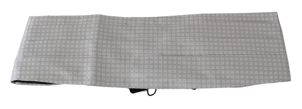 Dolce & Gabbana Gray Patterned Waist Belt Silk Cummerbund - PreLoved & Luxe