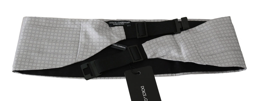 Dolce & Gabbana Gray Patterned Waist Belt Silk Cummerbund - PreLoved & Luxe