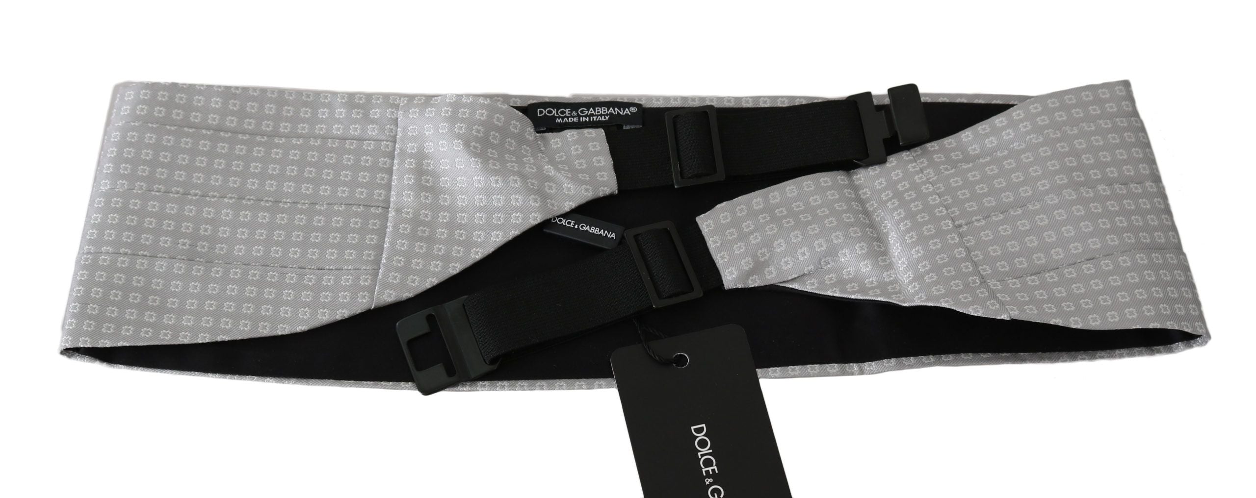 Dolce & Gabbana Gray Patterned Waist Belt Silk Cummerbund - PreLoved & Luxe