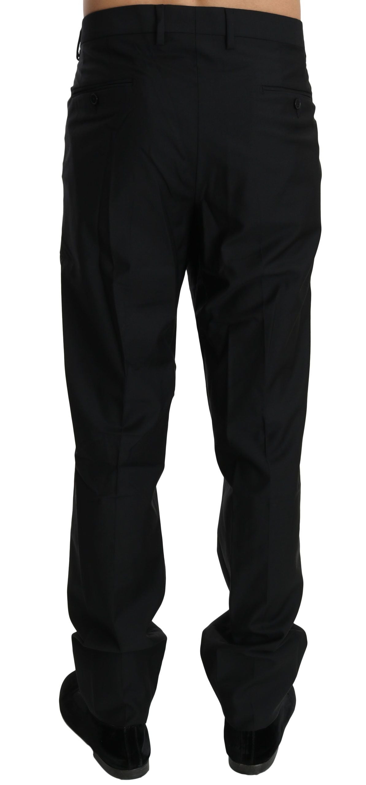 Dolce & Gabbana Black Dress Formal Trouser Men Wool Pants - PreLoved & Luxe