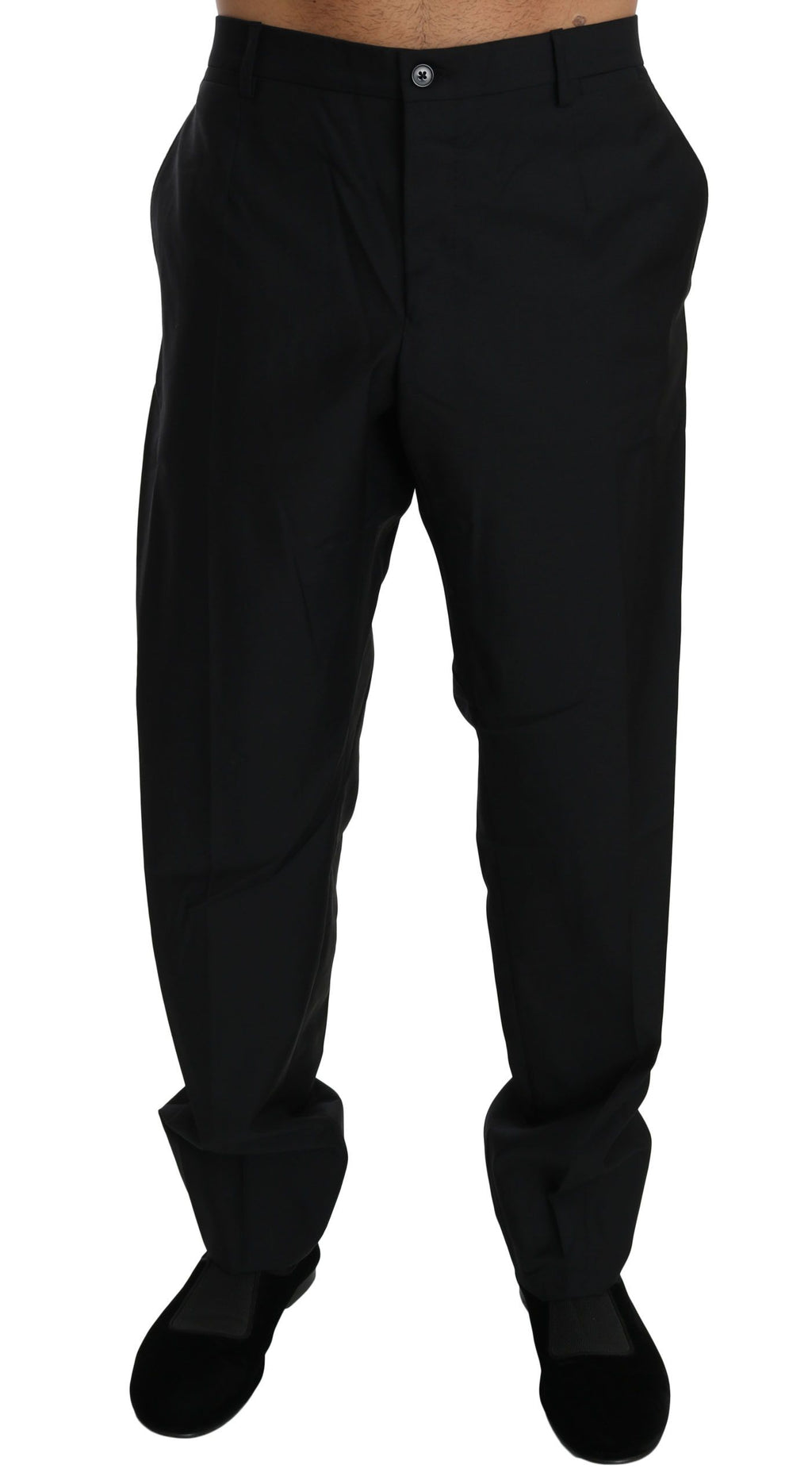 Dolce & Gabbana Black Dress Formal Trouser Men Wool Pants - PreLoved & Luxe