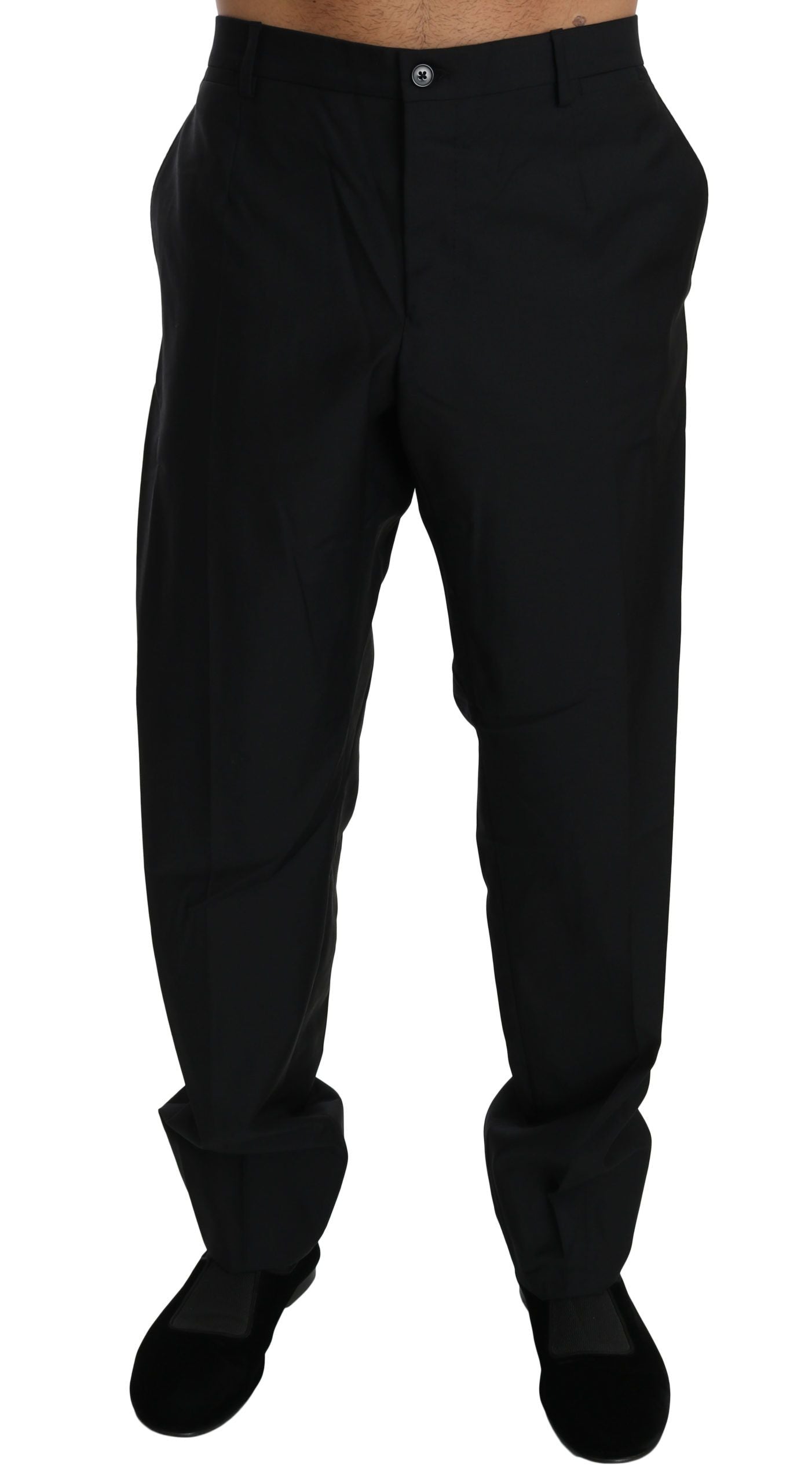 Dolce & Gabbana Black Dress Formal Trouser Men Wool Pants - PreLoved & Luxe