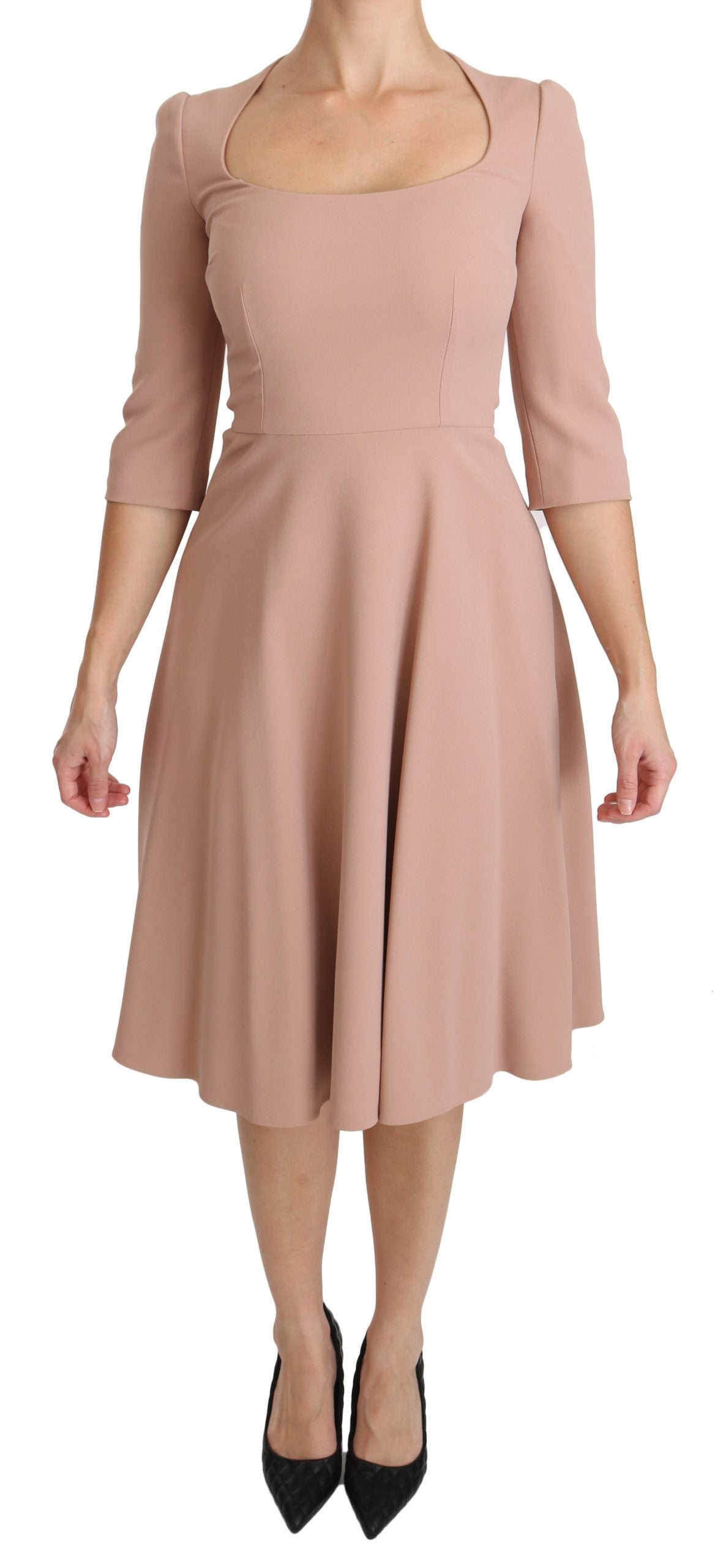Dolce & Gabbana Pink 3/4 Sleeves A-line Viscose Dress - PreLoved & Luxe