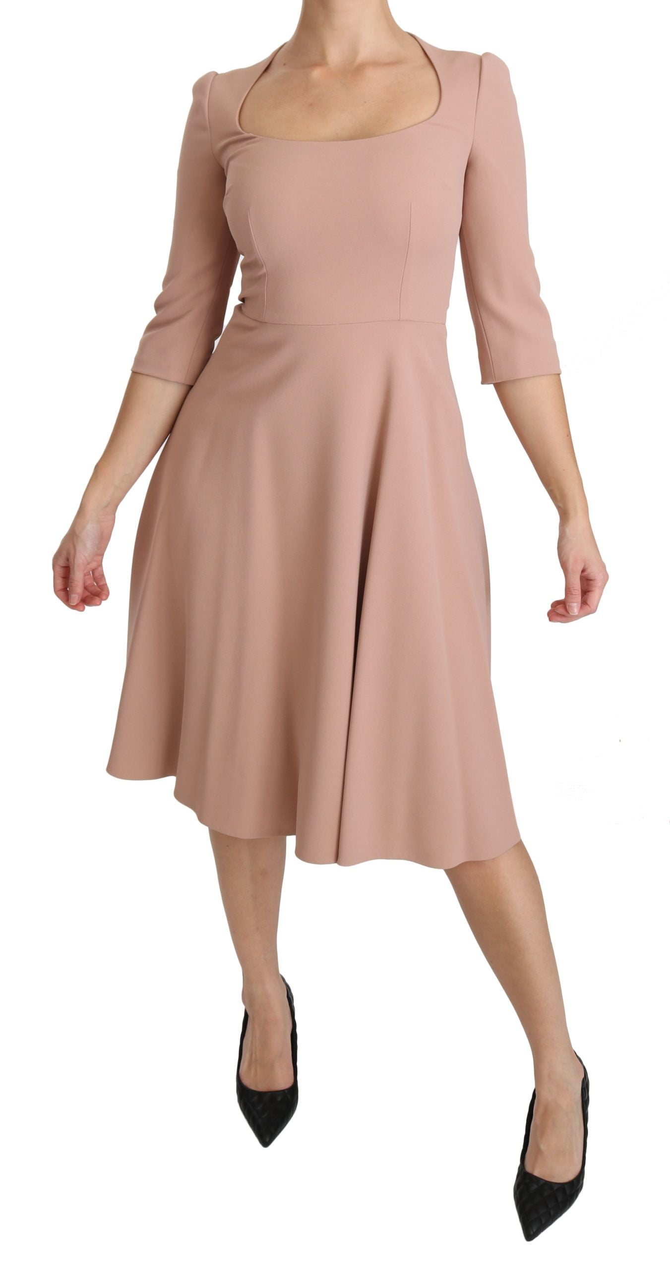 Dolce & Gabbana Pink 3/4 Sleeves A-line Viscose Dress - PreLoved & Luxe