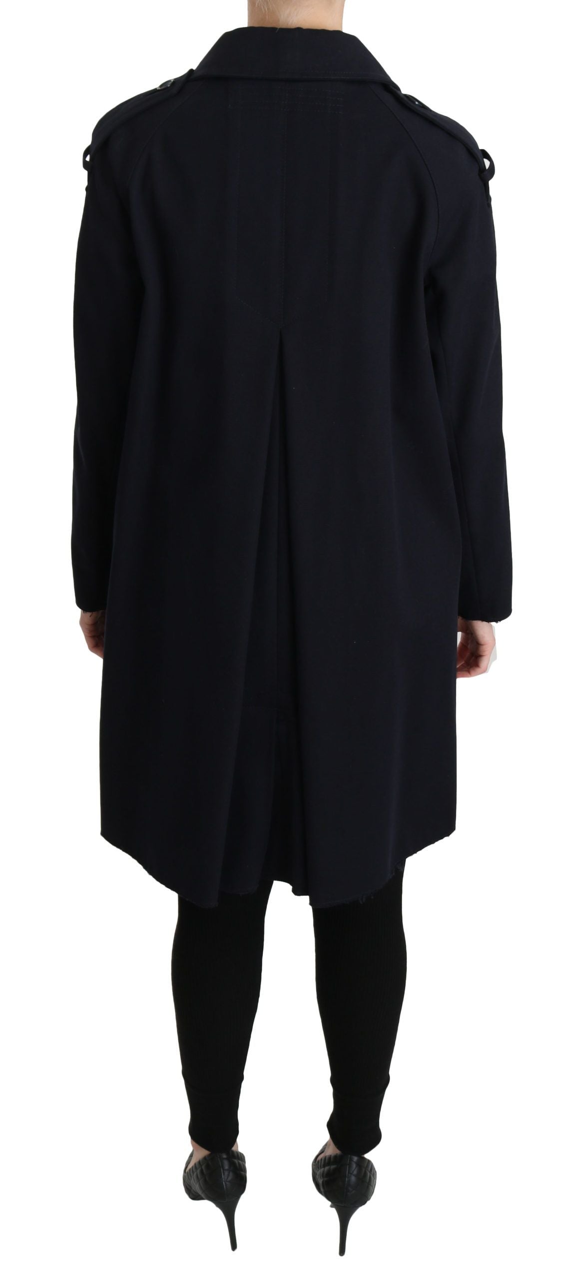 Dolce & Gabbana Coat Blue Cotton Women Trench Jacket - PreLoved & Luxe