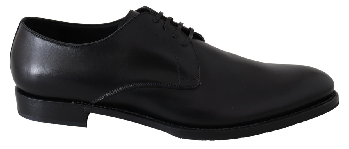 New Dolce & Gabbana Black Leather SARTORIA Hand Made Shoes