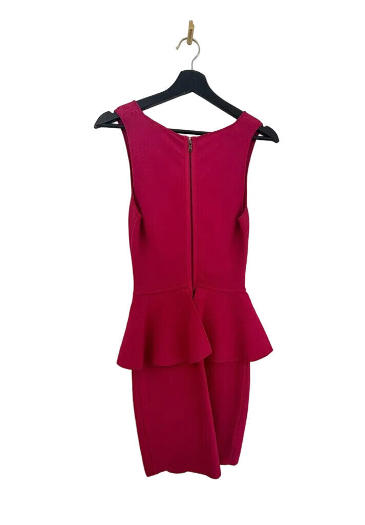 BCBGMAXAZRIA Magenta Peplum Dress