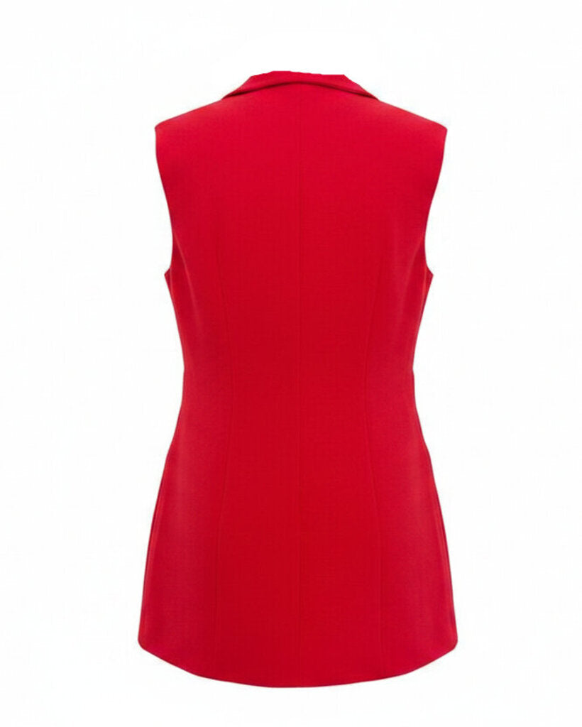 BCBGMAXAZRIA Red Sleeveless Blazer