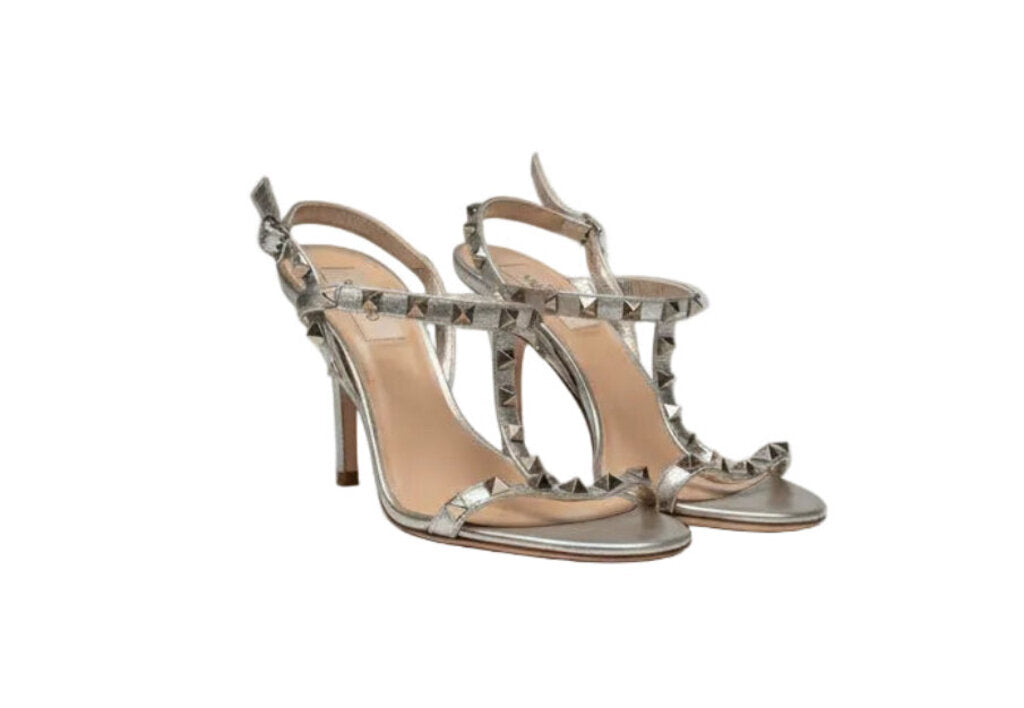 Valentino Garavani Metallic Strappy Sandals