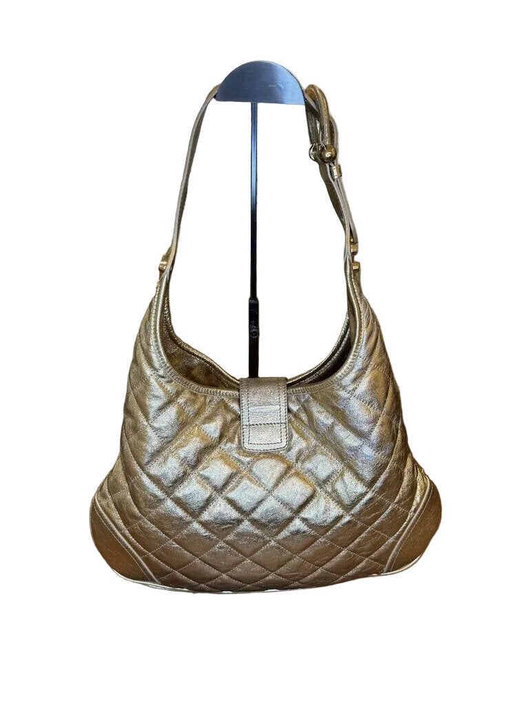 Burberry Gold Quilted Shoulder Bag