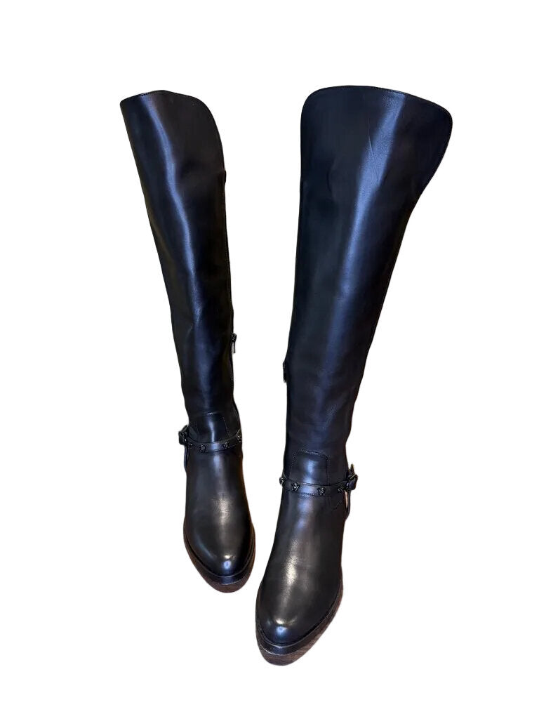 Versace Black Knee-High Boots