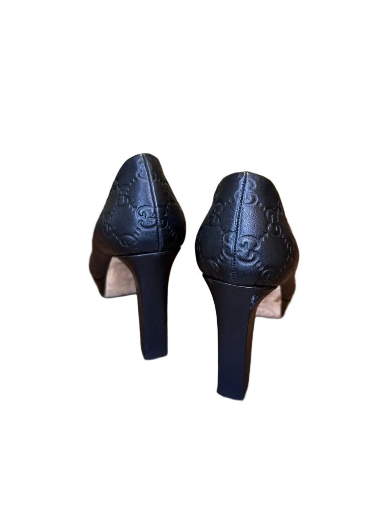 Gucci Black Open-Toe High Heels