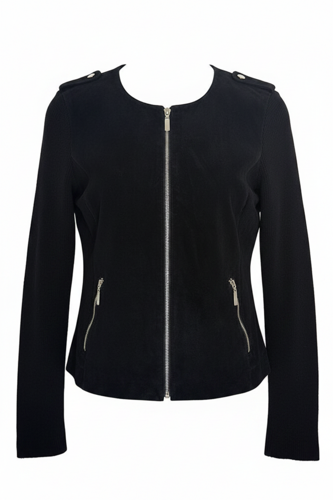 Bernardo Women's Black Faux Suede Jacket
