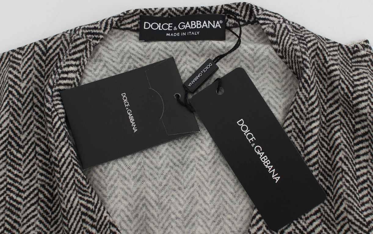 Dolce & Gabbana Black White Wool Top Cardigan Sweater - PreLoved & Luxe
