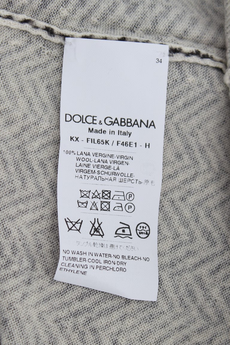 Dolce & Gabbana Black White Wool Top Cardigan Sweater - PreLoved & Luxe