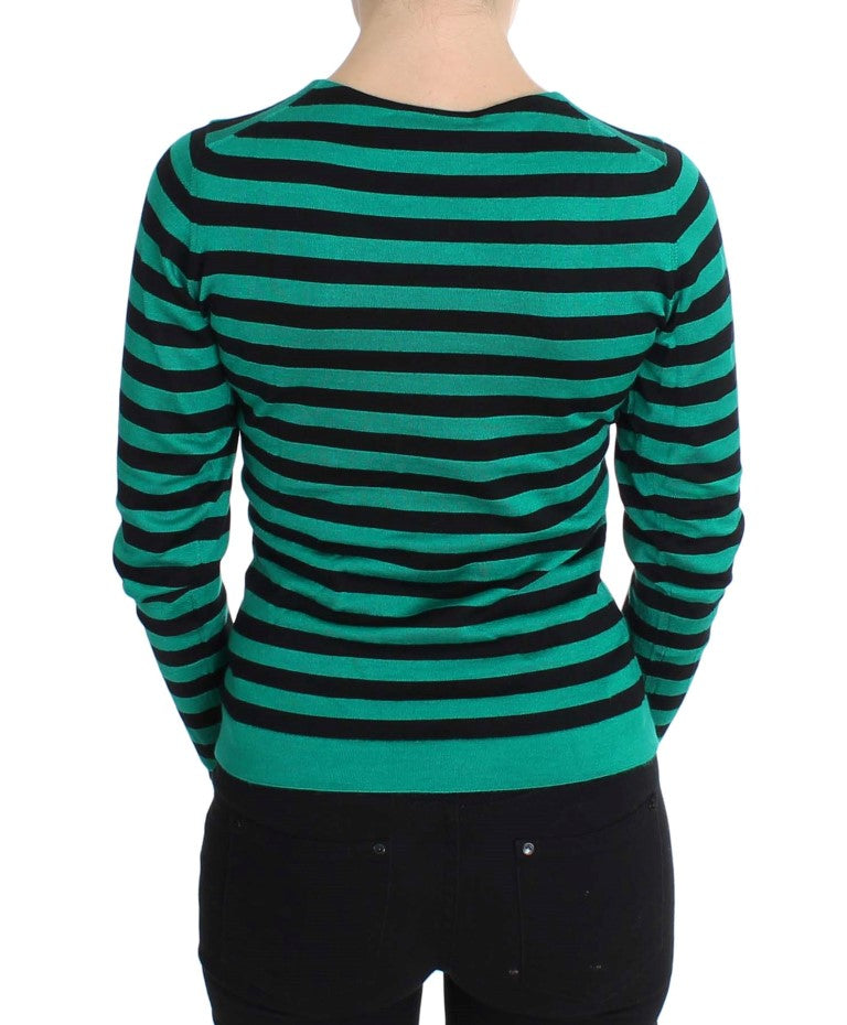 Dolce & Gabbana Green Black Silk Cashmere Sweater - PreLoved & Luxe