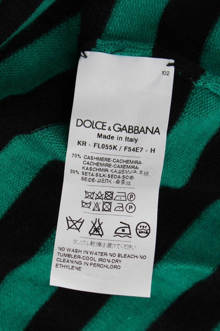 Dolce & Gabbana Green Black Silk Cashmere Sweater - PreLoved & Luxe