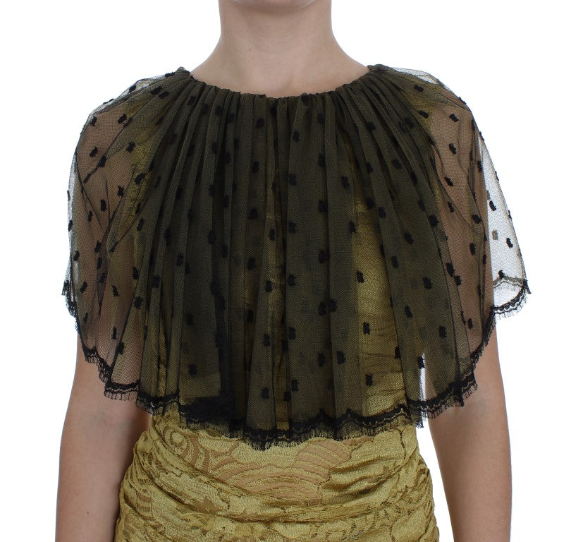 Dolce & Gabbana Yellow Black Floral Lace Ricamo Gown Dress - PreLoved & Luxe